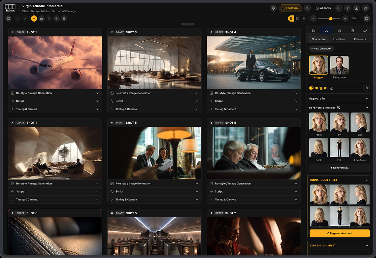 Reframr, Interactive Storyboard